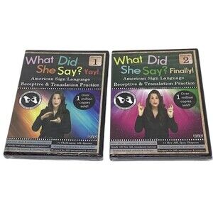 ASL American Sign Language Receptive Expressive What did she say 1, 2 DVD Deaf